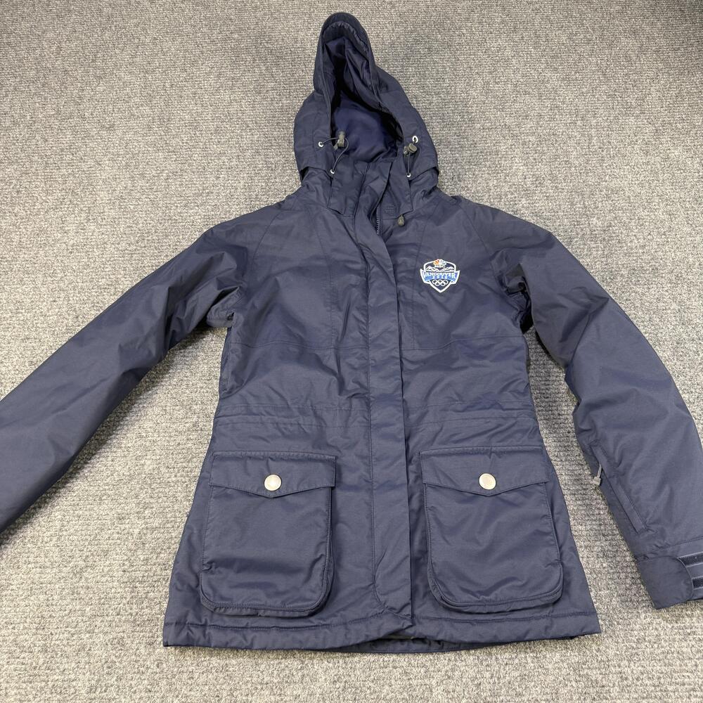 Nike ACG Jacket Womens Small Navy Hooded NBC Vancouver 2010 Snowboard Ski Heavy